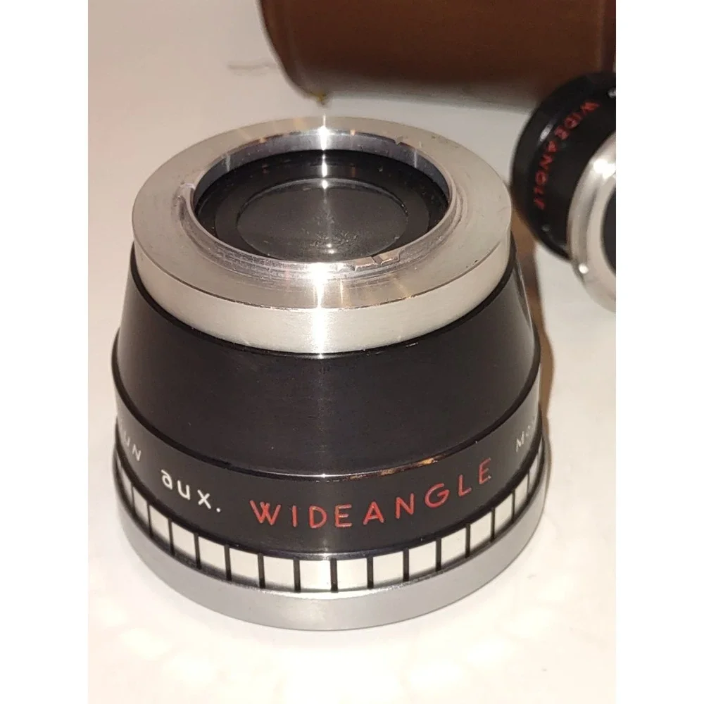 Sun Aux Wide Angle Lens & Viewfinder Set Model 66 Japan Vintage & Leather Case